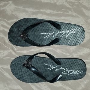 Black Michael Kors Flip Flops
